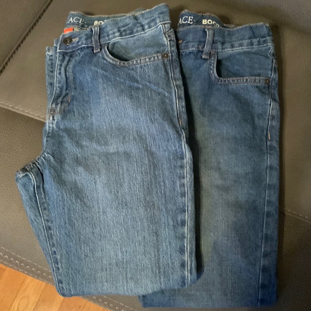 2 pairs Childrens Place boys 12 Husky bootcut jeans